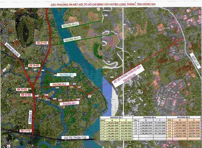 C&aacute;c phương &aacute;n dự kiến kết nối TP HCM với tỉnh Đồng Nai. Nguồn: Hưng Thịnh Land.