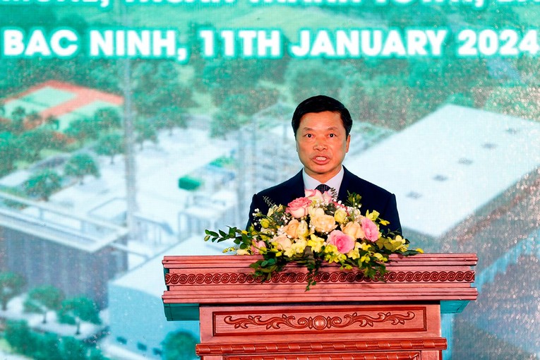 Ph&oacute; Chủ tịch UBND tỉnh Bắc Ninh Đ&agrave;o Quang Khải ph&aacute;t biểu tại buổi lễ. Nguồn: Bộ T&agrave;i nguy&ecirc;n v&agrave; M&ocirc;i trường.