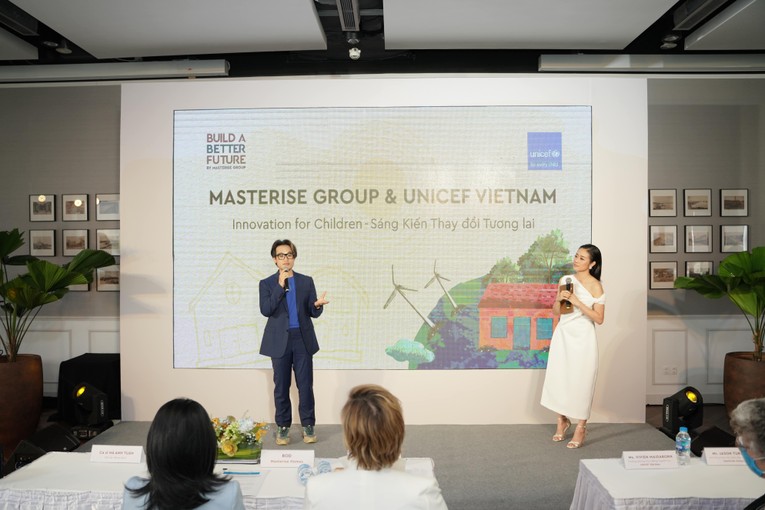 H&agrave; Anh Tuấn tại buổi họp b&aacute;o c&ocirc;ng bố Innovation for Children. Ảnh: Masterise Group