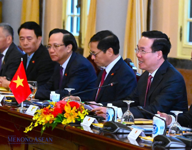 Chủ tịch nước V&otilde; Văn Thưởng khẳng định Việt Nam lu&ocirc;n coi trọng v&agrave; ưu ti&ecirc;n ph&aacute;t triển quan hệ với Đức. Ảnh: Đỗ Thảo