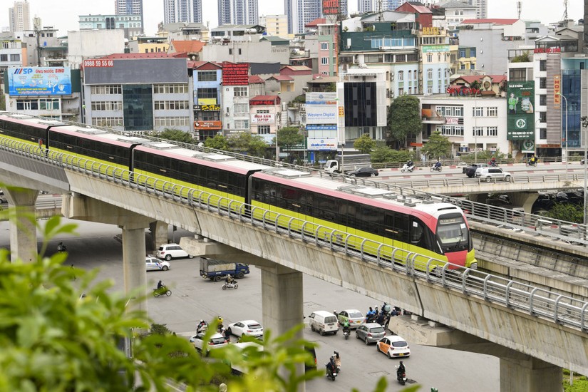 Đoạn tr&ecirc;n cao metro Nhổn - ga H&agrave; Nội. Ảnh: VGP