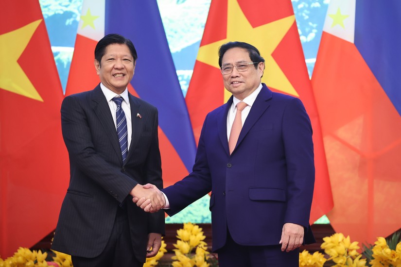 Thủ tướng Ch&iacute;nh phủ Phạm Minh Ch&iacute;nh v&agrave; Tổng thống Philippines Ferdinand Romualdez Marcos Jr. Ảnh: VGP