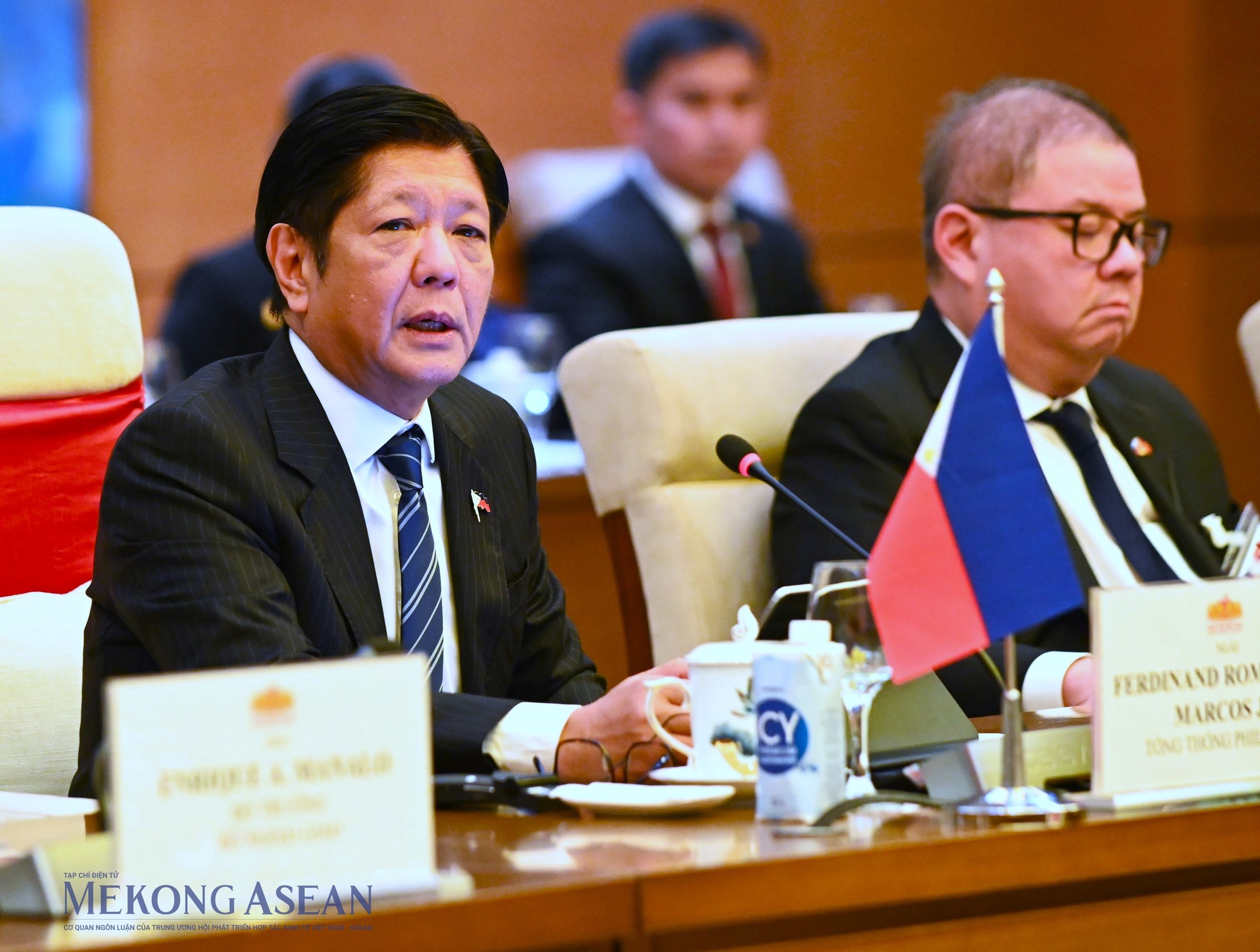 Tổng thống Philippines Ferdinand Romualdez Marcos Jr. ph&aacute;t biểu. Ảnh: Đỗ Thảo - Mekong ASEAN