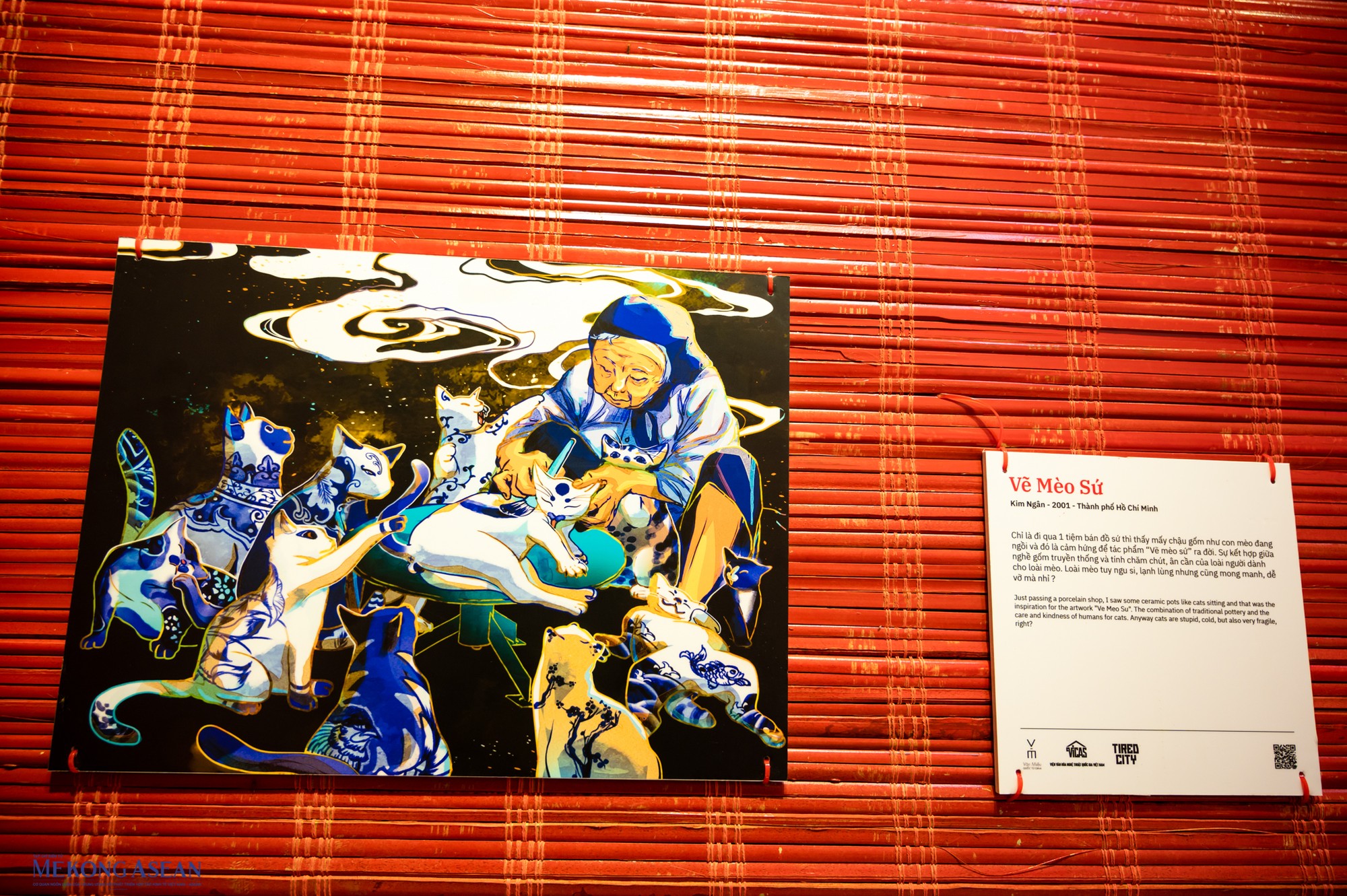 Gần 80 tác phẩm quy tụ tại triển lãm chuyên về vẽ mèo