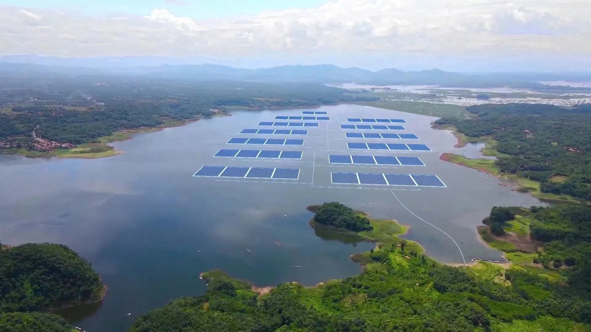 Trang trại điện mặt trời nổi Cirata tại Hồ chứa Cirata ở T&acirc;y Java, Indonesia. Ảnh: PowerChina