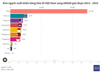 Thương mại Việt Nam – ASEAN năm 2023 đạt 73 tỷ USD