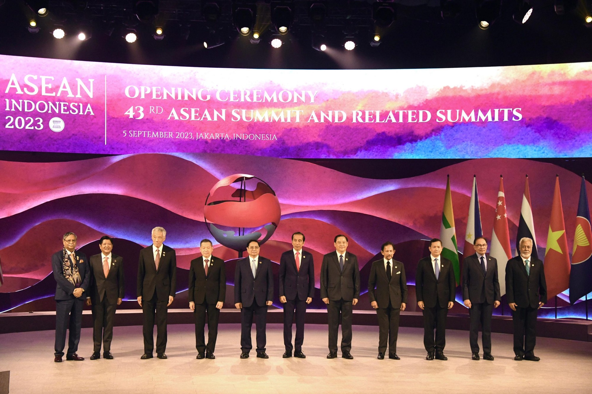C&aacute;c nh&agrave; l&atilde;nh đạo ASEAN tham dự Hội nghị cấp cao ASEAN lần thứ 43 tại Jakarta ng&agrave;y 5/9/2023. Ảnh: VGP