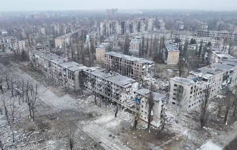 Quang cảnh đổ n&aacute;t tại th&agrave;nh phố Avdiivka, miền đ&ocirc;ng Ukraine. Ảnh: TASS