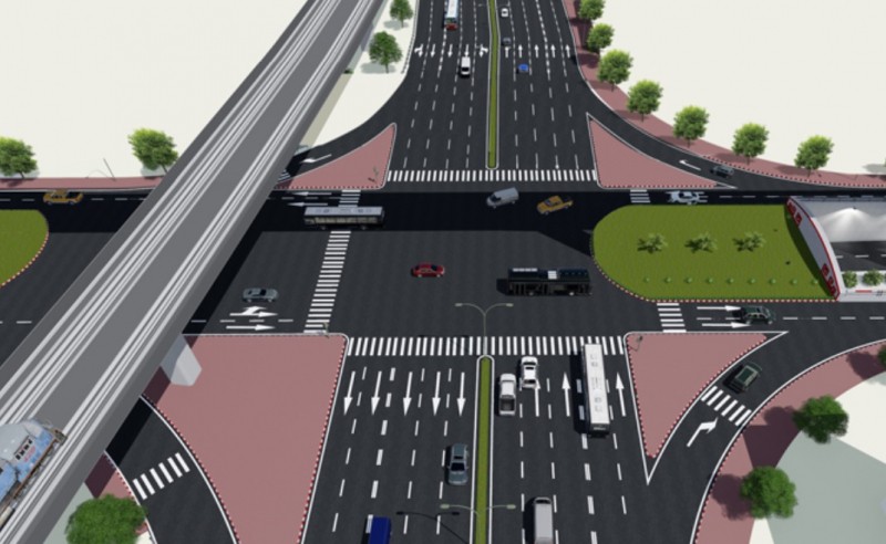 Phối cảnh hầm chui đang x&acirc;y dựng tr&ecirc;n đường V&agrave;nh đai 2,5 tại n&uacute;t giao Giải Ph&oacute;ng - Kim Đồng.