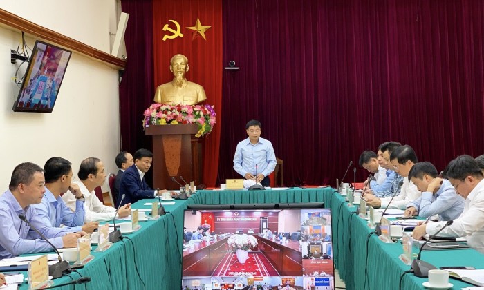 Bộ trưởng Bộ GTVT Nguyễn Văn Thắng họp trực tuyến với c&aacute;c địa phương s&aacute;ng 10/3.