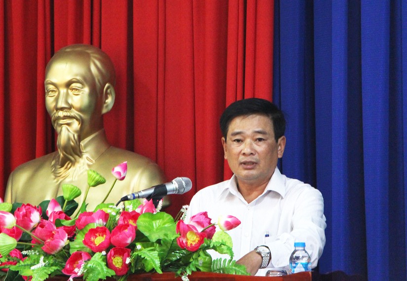 Ph&oacute; gi&aacute;m đốc Sở N&ocirc;ng nghiệp v&agrave; Ph&aacute;t triển n&ocirc;ng th&ocirc;n Bến Tre Nguyễn Văn Buội b&aacute;o c&aacute;o tại buổi l&agrave;m việc. Ảnh: Cổng th&ocirc;ng tin điện tử tỉnh Bến Tre