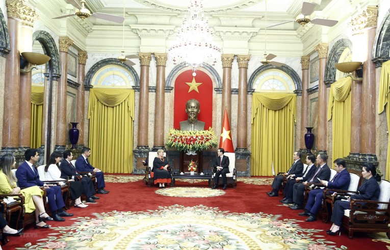 To&agrave;n cảnh buổi tiếp. Ảnh: TTXVN