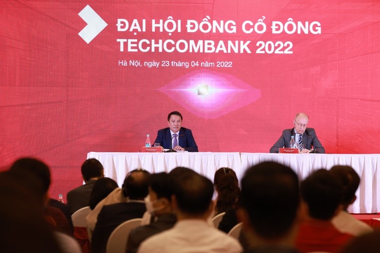 Đại hội đồng cổ đ&ocirc;ng thường ni&ecirc;n 2022 tại Techcombank. (Ảnh: Thu Trang)