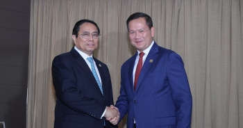 Thủ tướng Phạm Minh Chính gặp Thủ tướng Campuchia Hun Manet