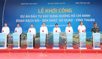 Khởi công đường Hồ Chí Minh đoạn Rạch Sỏi - Bến Nhất, Gò Quao - Vĩnh Thuận