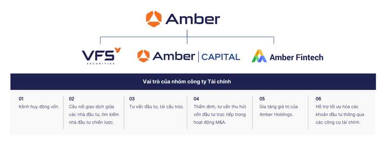 Mảng t&agrave;i ch&iacute;nh của Amber Holdings. Ảnh: Amberholdings.vn