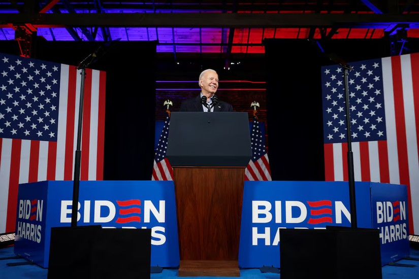 Tổng thống Mỹ Joe Biden ph&aacute;t biểu trong một sự kiện tranh cử tại Pullman Yards ở Atlanta, Georgia ng&agrave;y 9/3/2024. Ảnh: Reuters
