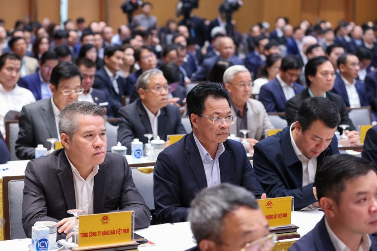 Đại diện c&aacute;c doanh nghiệp, tổ chức t&iacute;n dụng dự v&agrave; ph&aacute;t biểu tại hội nghị - Ảnh: VGP