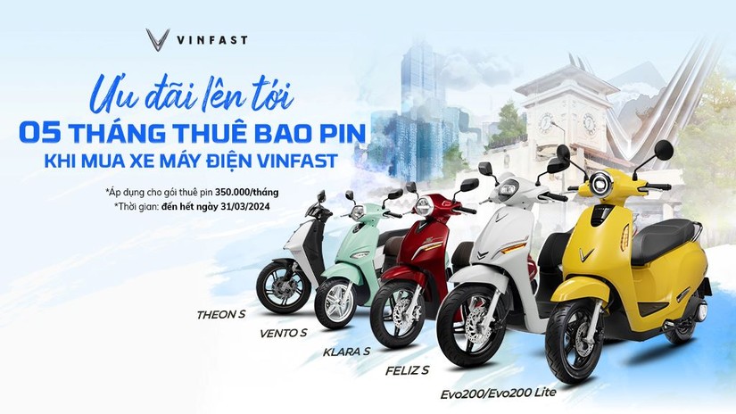 VinFast ưu đ&atilde;i cho kh&aacute;ch h&agrave;ng mua xe m&aacute;y điện trong th&aacute;ng 3