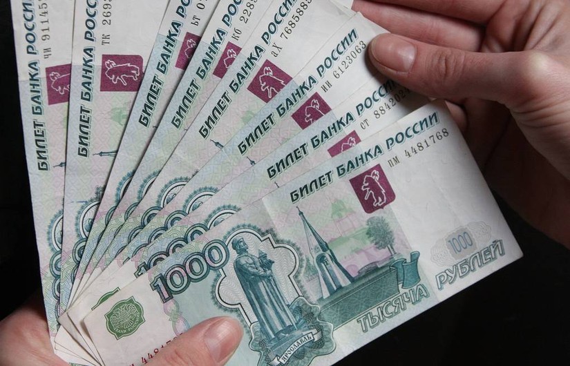 Đồng tiền nội tệ của Nga. Ảnh: TASS