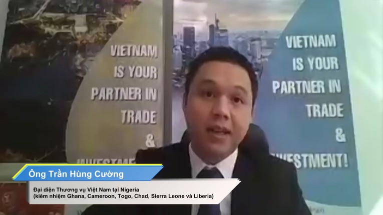 &Ocirc;ng Trần H&ugrave;ng Cường, Đại diện Thương vụ Việt Nam tại Nigeria chia sẻ tại Phi&ecirc;n tư vấn.