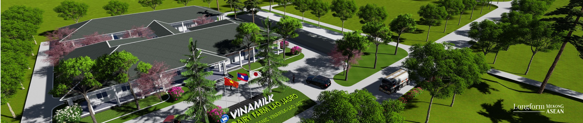 Phối cảnh trang trại của Vinamilk tại cao nguy&ecirc;n Xi&ecirc;ng Khoảng.