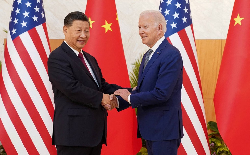 Chủ tịch Trung Quốc Tập Cận B&igrave;nh v&agrave; Tổng thống Mỹ Joe Biden tại Hội nghị Thượng đỉnh G20 ở Bali, Indonesia th&aacute;ng 11/2022. Ảnh: Reuters