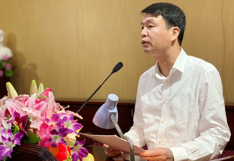 Ph&oacute; Chủ tịch UBND th&agrave;nh phố Hải Dương Nguyễn Hữu Ph&uacute;c ph&aacute;t biểu.