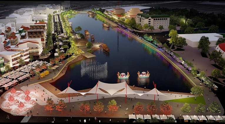 Phối cảnh tuyến phố đi bộ - chợ đ&ecirc;m tại đường Bạch Đằng, th&agrave;nh phố Hải Dương.