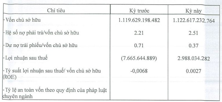 C&aacute;c chỉ ti&ecirc;u t&agrave;i ch&iacute;nh của HTL Việt Nam