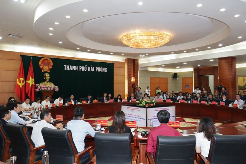 Hải Ph&ograve;ng l&agrave;m việc với Hiệp hội doanh nghiệp điện cơ, điện tử Đ&agrave;i Loan (Trung Quốc). Ảnh: Haiphong.gov