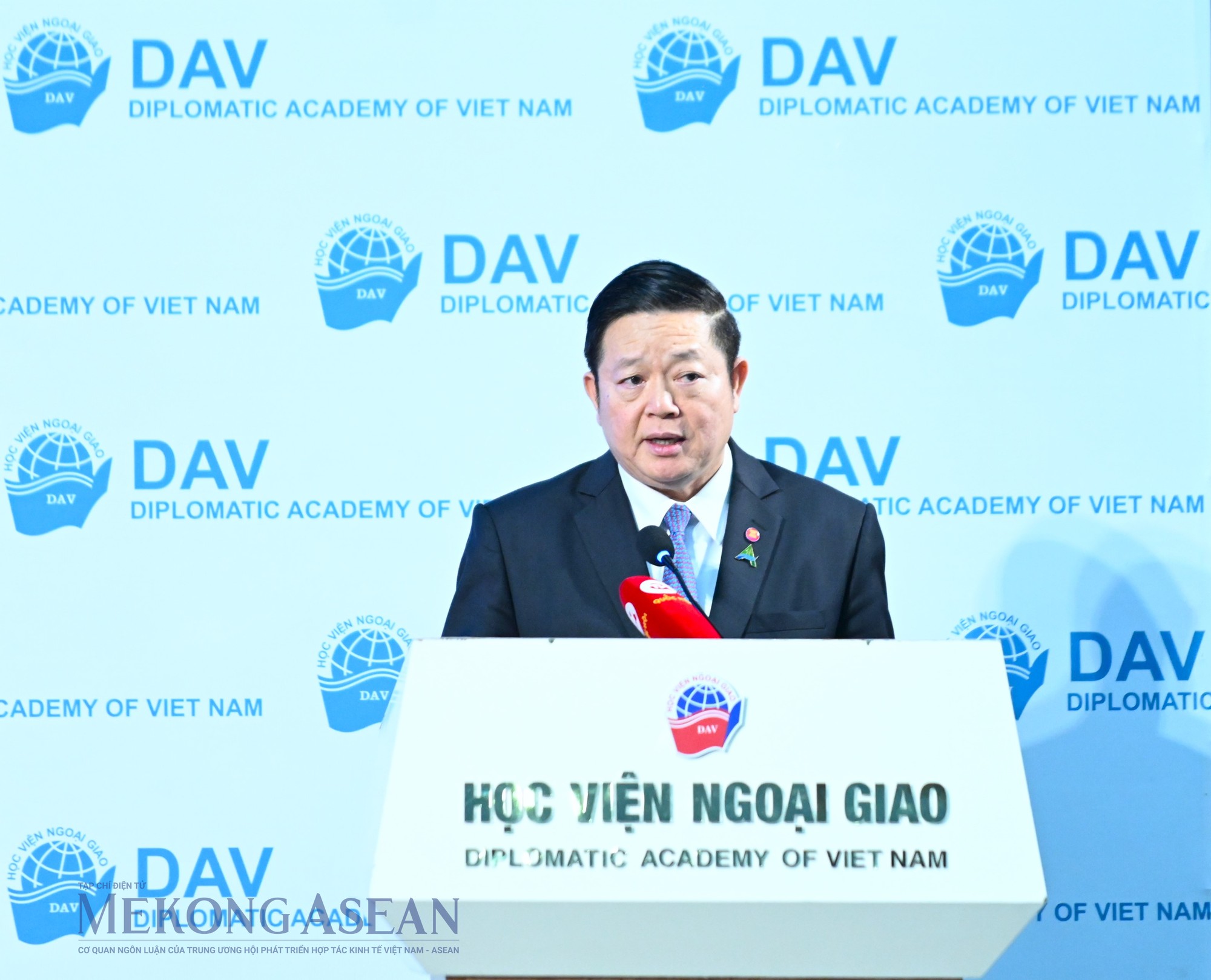 Tổng thư k&yacute; ASEAN Kao Kim Hourn ph&aacute;t biểu. Ảnh: Đỗ Thảo - Mekong ASEAN