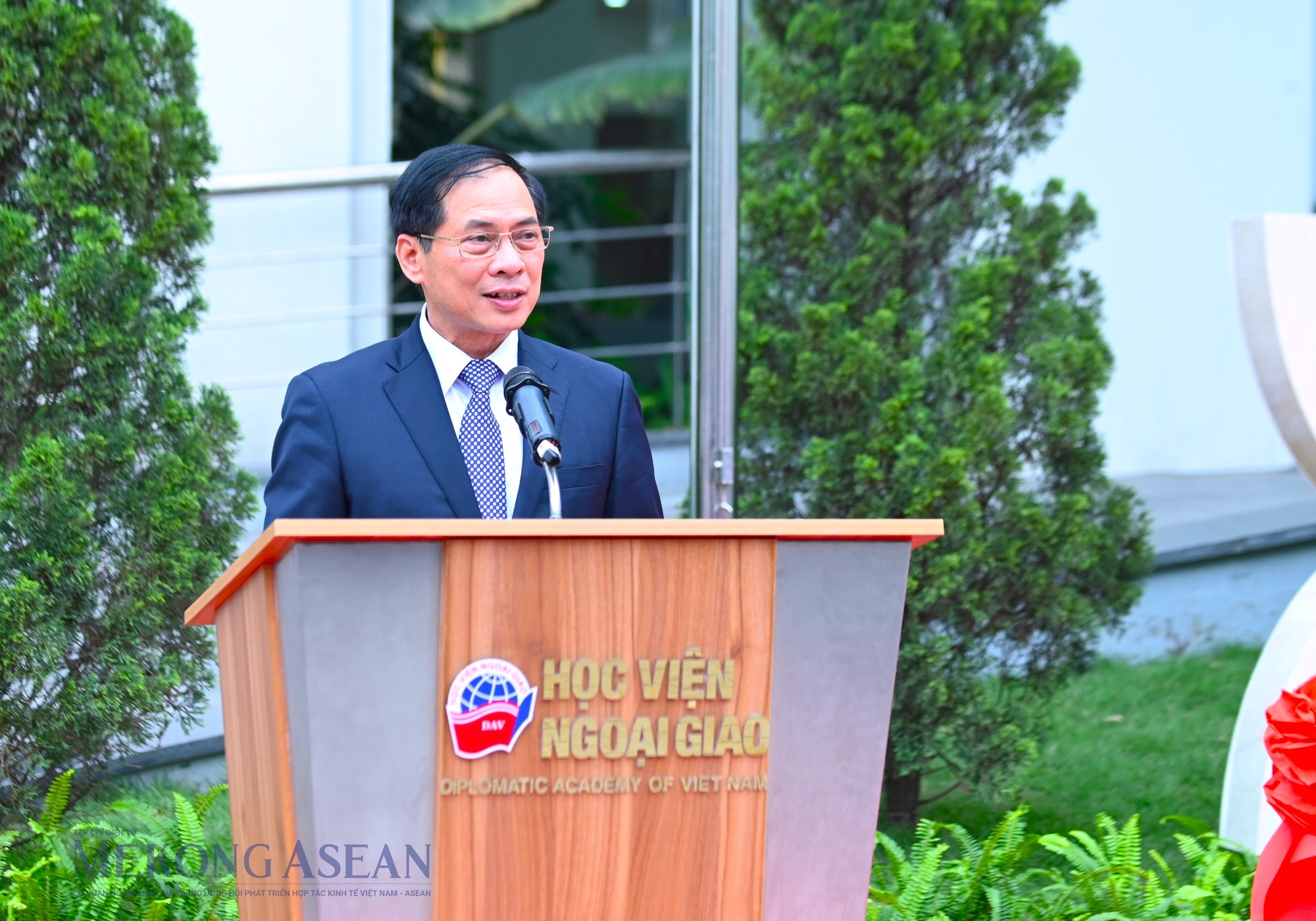 Bộ trưởng Ngoại giao B&ugrave;i Thanh Sơn ph&aacute;t biểu tại buổi lễ. Ảnh: Đỗ Thảo - Mekong ASEAN