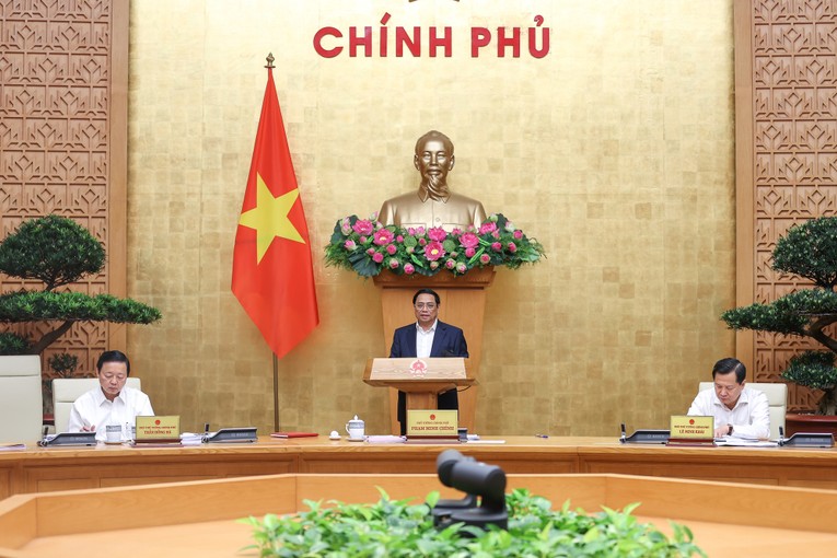 Thủ tướng Phạm Minh Ch&iacute;nh chủ tr&igrave; phi&ecirc;n họp Ch&iacute;nh phủ thường kỳ th&aacute;ng 4/2023 - Ảnh: VGP