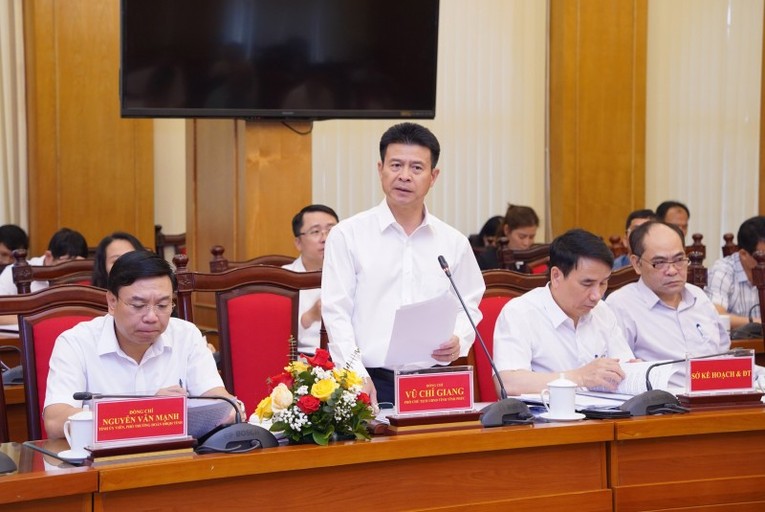 &Ocirc;ng Vũ Ch&iacute; Giang, Ph&oacute; Chủ tịch UBND tỉnh Vĩnh Ph&uacute;c ph&aacute;t biểu tại buổi l&agrave;m việc. Nguồn: Bộ C&ocirc;ng Thương.