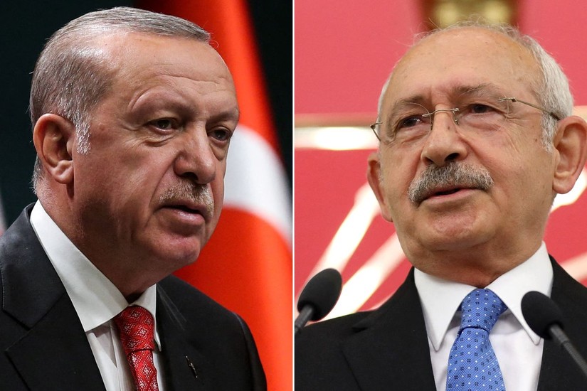 Tổng thống Thổ Nhĩ Kỳ đương nhiệm Tayyip Erdogan v&agrave; ứng vi&ecirc;n Kemal Kilicdaroglu. Ảnh: Getty Images