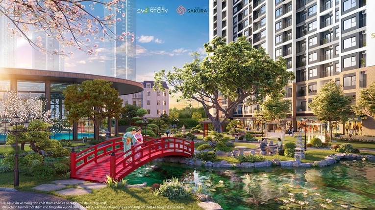 SA5 The Sakura l&agrave; t&ograve;a duy nhất sở hữu bộ đ&ocirc;i vườn Nhật nội khu v&agrave; vườn Nhật tr&ecirc;n m&acirc;y thu h&uacute;t những cư d&acirc;n y&ecirc;u th&iacute;ch lối sống như người Nhật