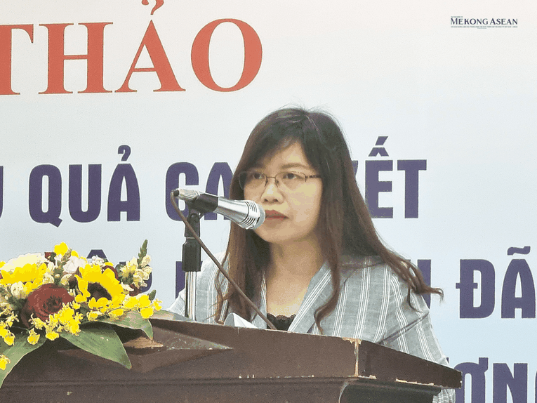 B&agrave; Nguyễn Phương Linh, đại diện Vụ Hợp t&aacute;c quốc tế, Bộ T&agrave;i ch&iacute;nh. Ảnh: Anh Thư