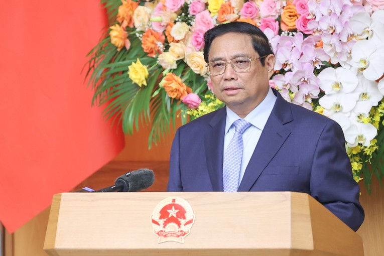 Thủ tướng Phạm Minh Ch&iacute;nh ph&aacute;t biểu tại sự kiện. Ảnh: VGP.
