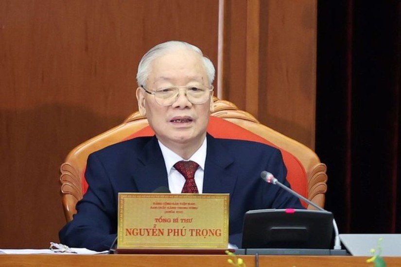 Tổng B&iacute; thư Nguyễn Ph&uacute; Trọng ph&aacute;t biểu khai mạc Hội nghị.