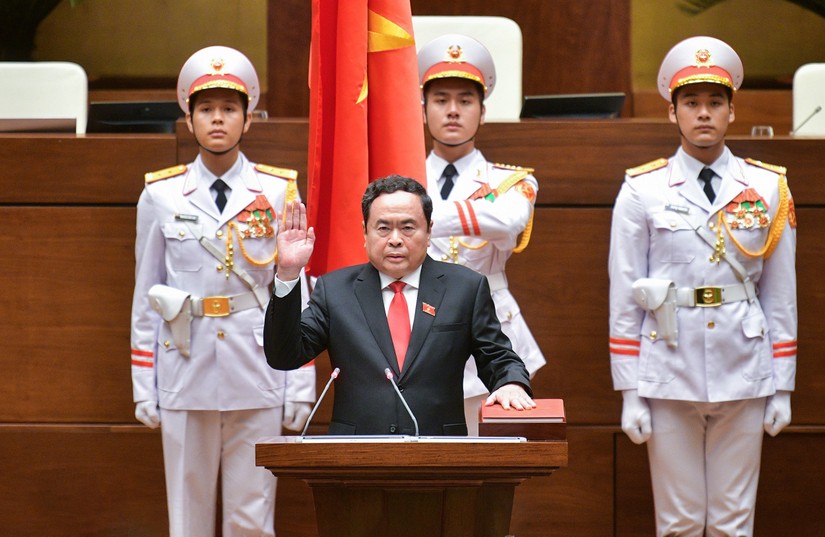 Chủ tịch Quốc hội Trần Thanh Mẫn tuy&ecirc;n thệ nhậm chức.