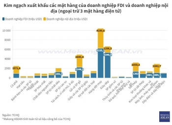 Doanh nghiệp FDI chiếm thị phần lớn các ngành xuất khẩu nào của Việt Nam?