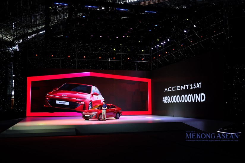 Mẫu xe Hyundai Accent 2024 thế hệ Accent mới với sự thay đổi to&agrave;n diện về thiết kế, đồng thời được bổ sung nhiều t&iacute;nh năng v&agrave; trang bị. Ảnh: L&ecirc; An/Mekong ASEAN.
