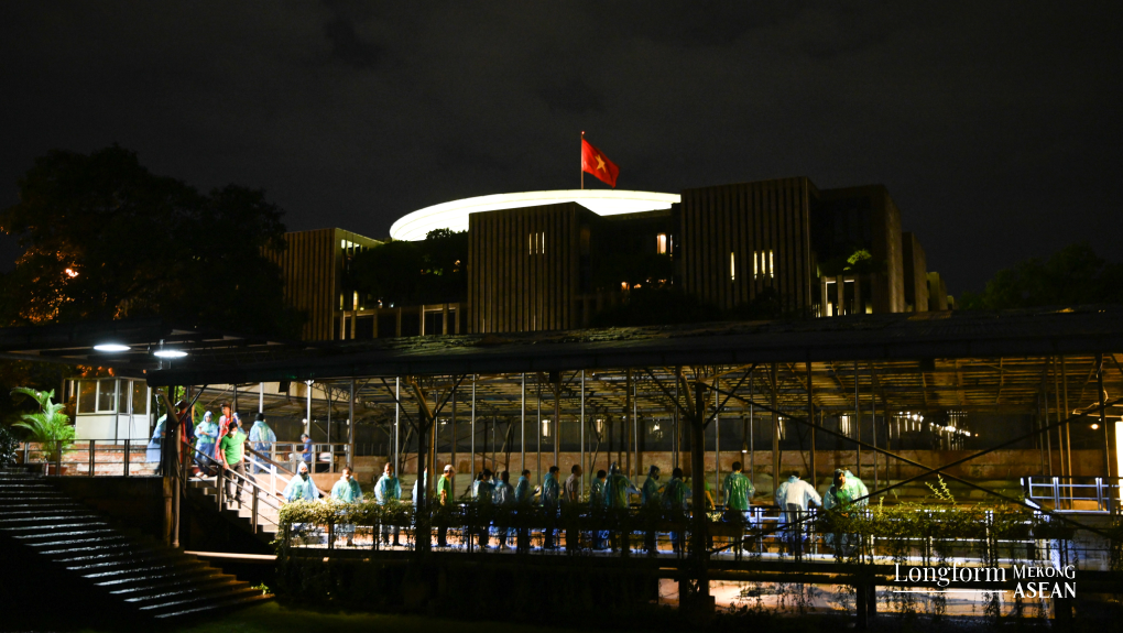 Khu khảo cổ 18 Ho&agrave;ng Diệu trong khu&ocirc;n vi&ecirc;n nh&agrave; Quốc hội.