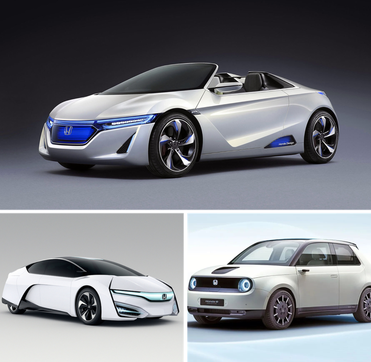 Những bản concept xe điện của Honda như EV-Ster Concept 2011, FCEV Concept 2013, e Concept 2019...
