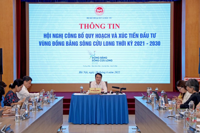 Buổi th&ocirc;ng tin về Hội nghị C&ocirc;ng bố Quy hoạch v&agrave; x&uacute;c tiến đầu tư v&ugrave;ng ĐBSCL. Ảnh: MPI
