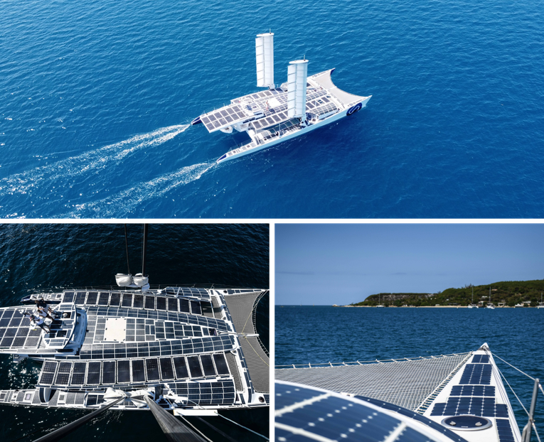 Energy Observer c&oacute; thiết kế hai th&acirc;n gi&uacute;p giảm sức cản nước. T&agrave;u c&oacute; chiều d&agrave;i 30 m, rộng 12 m, tốc độ tối đa c&oacute; thể l&ecirc;n đến 14 hải l&yacute; mỗi giờ. Tr&ecirc;n t&agrave;u c&oacute; tổng cộng hơn 200 tấm pin năng lượng được đặt tr&ecirc;n th&acirc;n t&agrave;u để nhận năng lượng từ mặt trời.