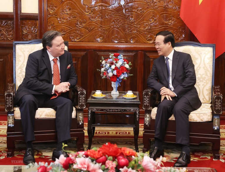 Chủ tịch nước V&otilde; Văn Thưởng n&ecirc;u r&otilde;, Việt Nam lu&ocirc;n coi trọng việc ph&aacute;t triển quan hệ hợp t&aacute;c với Hoa Kỳ, lu&ocirc;n coi Hoa Kỳ l&agrave; một trong những đối t&aacute;c quan trọng h&agrave;ng đầu. Ảnh: TTXVN