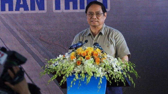 Thủ tướng Ch&iacute;nh phủ Phạm Minh Ch&iacute;nh ph&aacute;t biểu tại buổi lễ kh&aacute;nh th&agrave;nh.