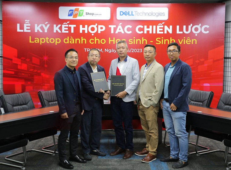 Lễ k&yacute; kết giữa FPT Shop v&agrave; Dell Technologies Việt Nam.